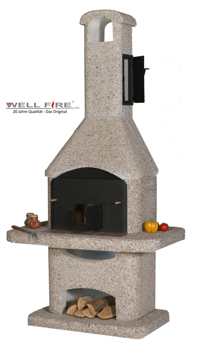 Grillkamin Wellifre NOVA QUATTRO 4 In 1 Braun, Mit Betonhaube 3 Grillkamin Wellifre NOVA QUATTRO 4 In 1 Braun, Mit Betonhaube