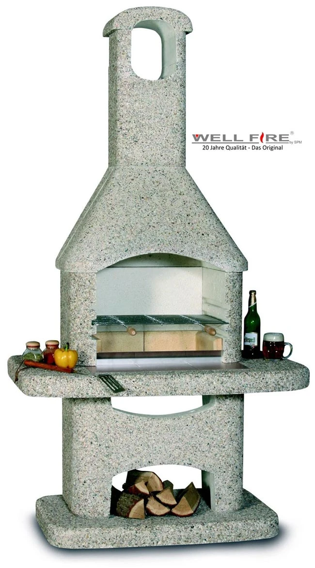 Grillkamin Wellfire NOVA Braun Mit Betonhaube 3 Grillkamin Wellfire NOVA Braun Mit Betonhaube