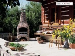 Grillkamin Wellfire LANDAU Rot-braun Mit Natursteinverkleidung -Brun Grill Geschaft 1252 2