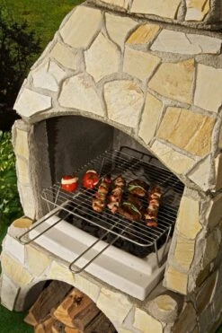 Grillkamin Wellfire LANDAU Rot-braun Mit Natursteinverkleidung -Brun Grill Geschaft 1252 3