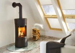 Kaminofen Leda VISPA Schwarz, 6 KW -Brun Grill Geschaft 6650 21113a