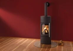 Kaminofen Wasserführend Leda DELTA W Schwarz, 8 KW -Brun Grill Geschaft 6659 166380