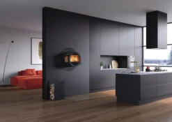 Kaminofen Nordpeis ME Wand 5,8 KW Schwarz -Brun Grill Geschaft nordpeis kaminofen me wand mit seitenglas hitzenschutz vorlegeglasplatte ambiente 009gbceltyqmzfa