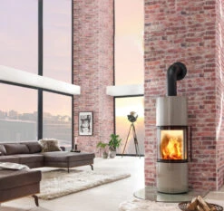 Kaminofen Spartherm PASSO S, 6,1 KW -Brun Grill Geschaft passo s stahl geschliffen milieu 01