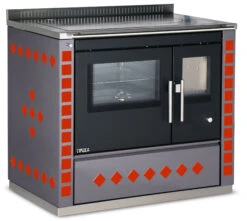 Holzherd Greithwald Tyrola TRC 95, 8 KW -Brun Grill Geschaft tr c95 anthrazit rot