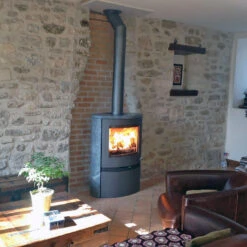 Kaminofen TermaTech TT22HS Black Schwarz Lackierter Stein, 7,5 KW -Brun Grill Geschaft tt22hs envrf2mbepzj8c4l