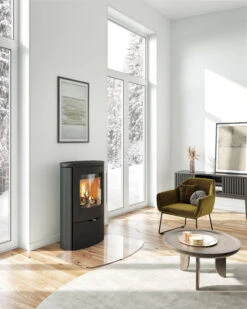 Kaminofen TermaTech TT80RL Schwarz, 5,5 KW -Brun Grill Geschaft tt80rl